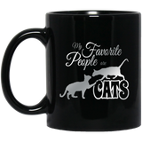 My Favorite People are Cats 11 and 15 oz Black Mugs