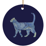 Starry Night Tabby Ceramic Ornaments in 4 Shapes