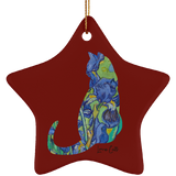 Iris Cat Ceramic Ornaments in 4 Shapes