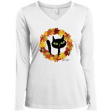 Victor in Fall Wreath Ladies Long Sleeve T-Shirts