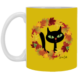Victor in Fall Wreath 11 oz. White Mug