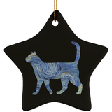 Starry Night Tabby Ceramic Ornaments in 4 Shapes