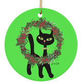 Victor in Christmas Wreath Ceramic Ornaments in 4 Shapes
