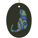 Iris Cat Ceramic Ornaments in 4 Shapes