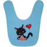 Lucky the Black Cat with Valentine Baby Bib