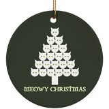 Meowy White Christmas Ceramic Ornaments in 4 Shapes