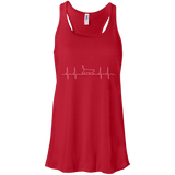 Walking Cat Heartbeat Flowy Racerback Tank