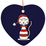Santa Cat Ceramic Ornaments in 4 Shapes