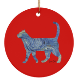 Starry Night Tabby Ceramic Ornaments in 4 Shapes