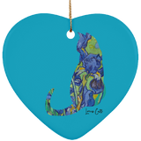 Iris Cat Ceramic Ornaments in 4 Shapes