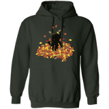 Cat in Leaves Pullover Hoodie