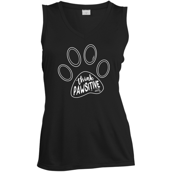 Think Pawsitive Ladies' Sleeveless Moisture Absorbing V-Neck