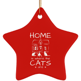 Home is Where the Cats Are Ceramic Ornaments in 4 Shapes