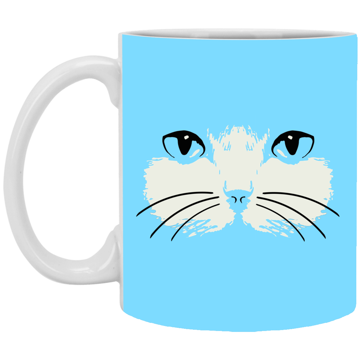 Cat Face - White Mugs