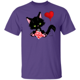 Lucky the Black Cat with Valentine T-Shirt