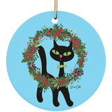 Victor in Christmas Wreath Ceramic Ornaments in 4 Shapes