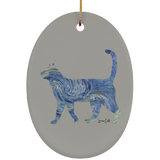 Starry Night Tabby Ceramic Ornaments in 4 Shapes
