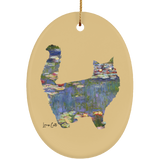 Cat Lilies Ceramic Ornaments in 4 Shapes