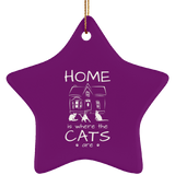 Home is Where the Cats Are Ceramic Ornaments in 4 Shapes