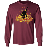 Cat in Leaves LS Ultra Cotton T-Shirt
