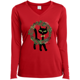 Victor in Christmas Wreath Ladies Long Sleeve T-Shirts