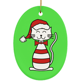 Santa Cat Ceramic Ornaments in 4 Shapes