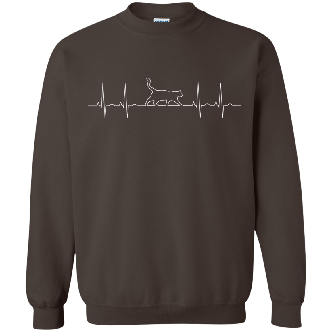 Walking Cat Heartbeat Crewneck Pullover Sweatshirt