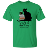 Cat-Tea-Book-Happy T-Shirt