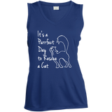 Purrfect Day Ladies Sleeveless Moisture Absorbing V-Neck