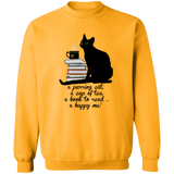 Cat-Tea-Book-Happy Sweatshirt