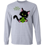Lucky the Black Cat with Shamrock LS Ultra Cotton T-Shirt