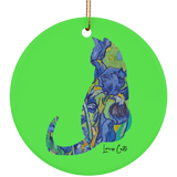 Iris Cat Ceramic Ornaments in 4 Shapes