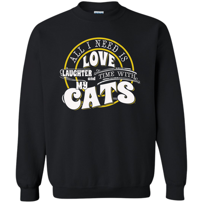 TIME with My Cats Crewneck Pullover Sweatshirt