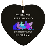 THEY NEED ME 2 blues Ceramic Ornaments in 4 Shapes