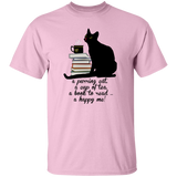 Cat-Tea-Book-Happy T-Shirt