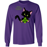 Lucky the Black Cat with Shamrock LS Ultra Cotton T-Shirt