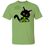 Lucky the Black Cat with Shamrock T-Shirt