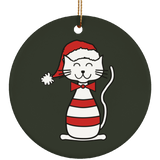 Santa Cat Ceramic Ornaments in 4 Shapes