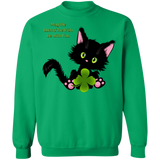 Lucky the Black Cat with Shamrock Crewneck Pullover Sweatshirt