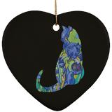 Iris Cat Ceramic Ornaments in 4 Shapes