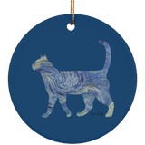 Starry Night Tabby Ceramic Ornaments in 4 Shapes