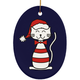 Santa Cat Ceramic Ornaments in 4 Shapes