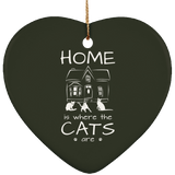 Home is Where the Cats Are Ceramic Ornaments in 4 Shapes