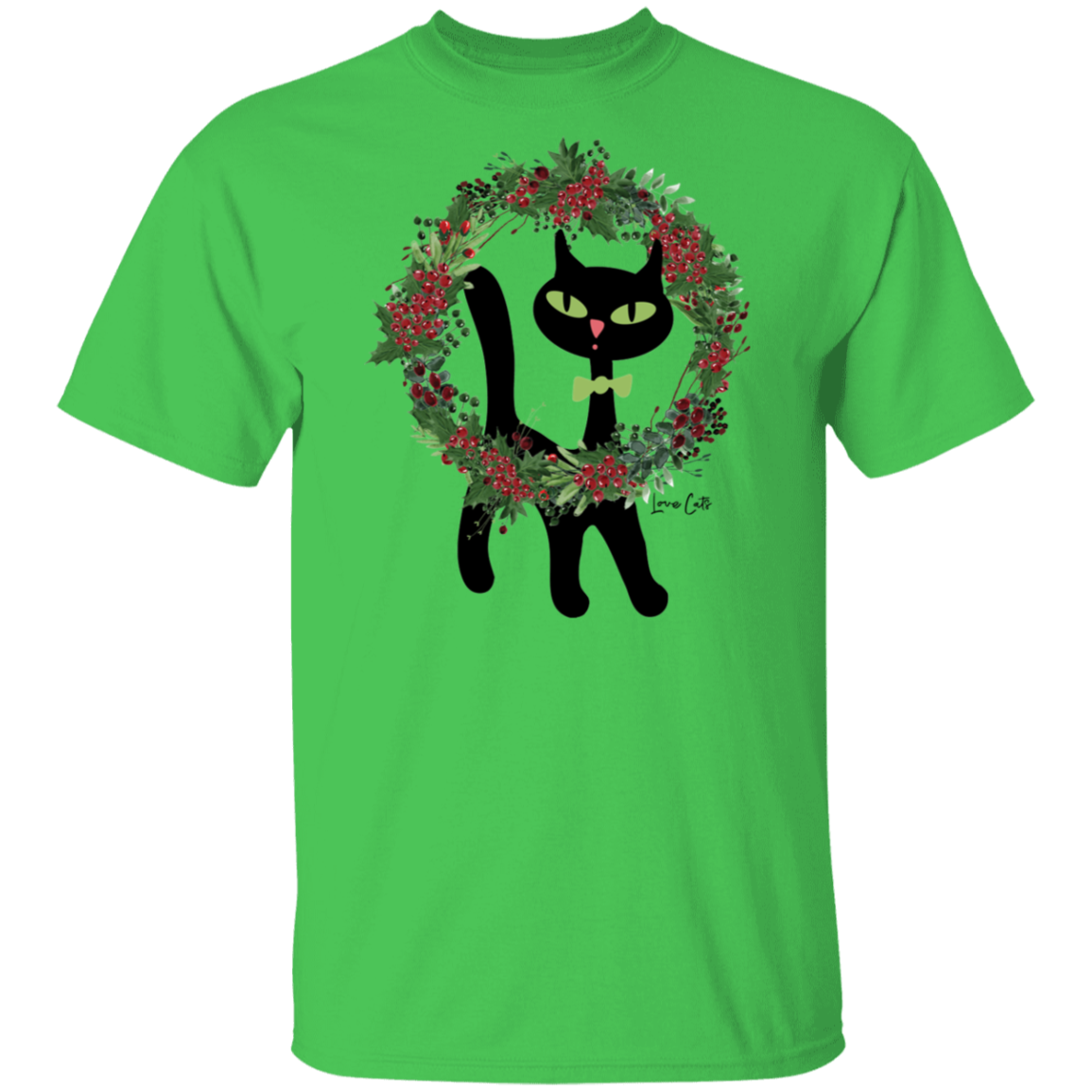 Victor in Christmas Wreath Cotton T-Shirt