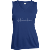 Walking Cat Heartbeat Ladies Sleeveless Moisture Absorbing V-Neck