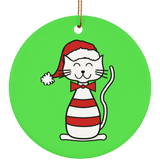 Santa Cat Ceramic Ornaments in 4 Shapes