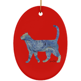 Starry Night Tabby Ceramic Ornaments in 4 Shapes