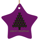 Meowy Christmas Tree Ceramic Ornaments in 4 Shapes