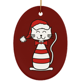 Santa Cat Ceramic Ornaments in 4 Shapes
