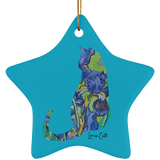 Iris Cat Ceramic Ornaments in 4 Shapes